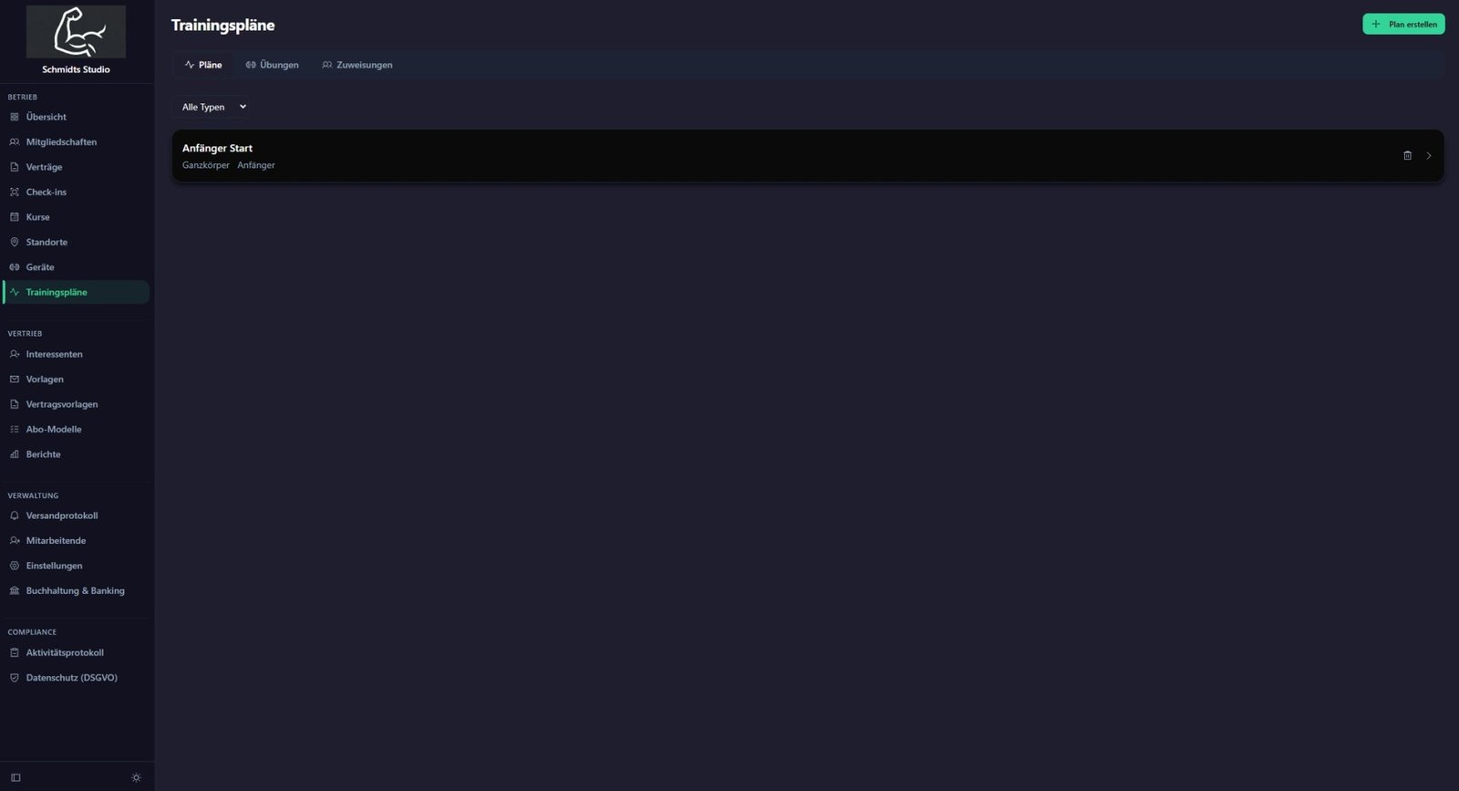Studio-Software Trainingspläne – individuelle Pläne für Mitglieder